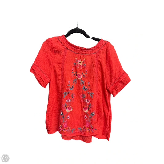 Top Short Sleeve By Umgee In Red, Size: S