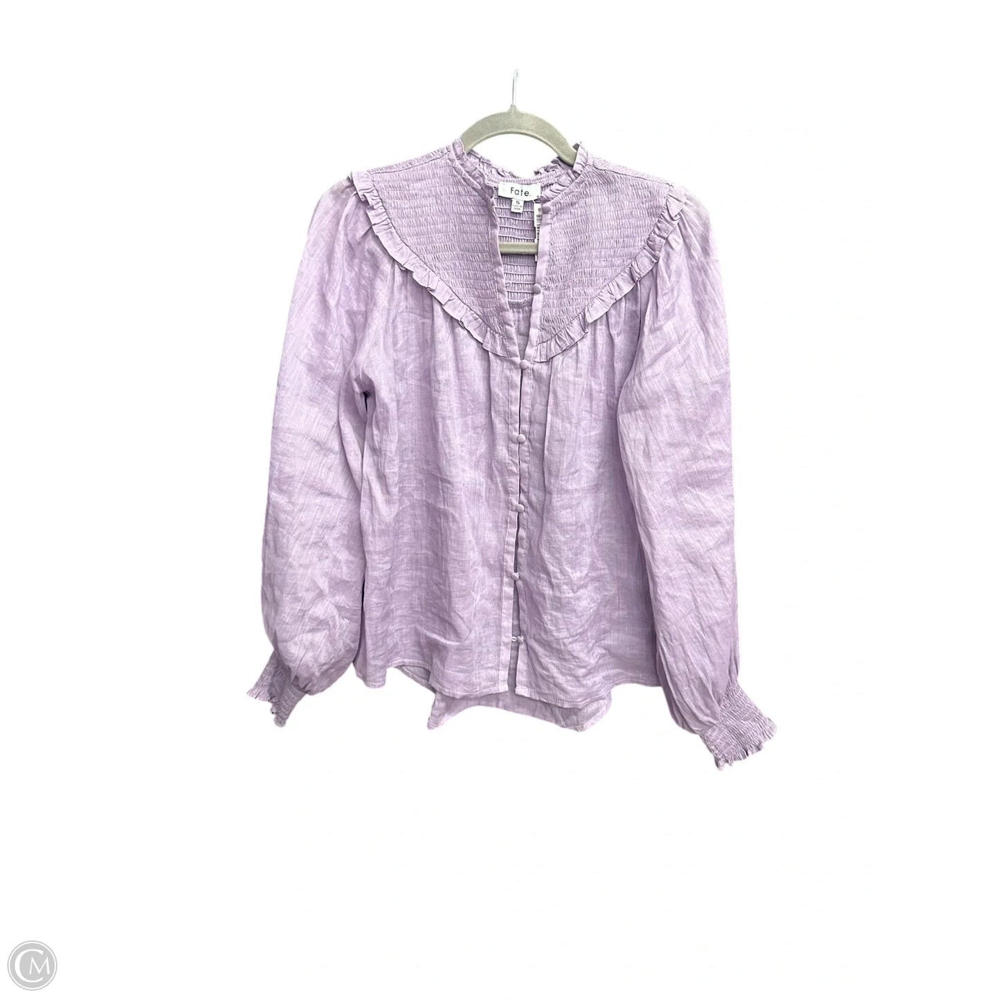 Top Long Sleeve By Fate In Purple, Size: S