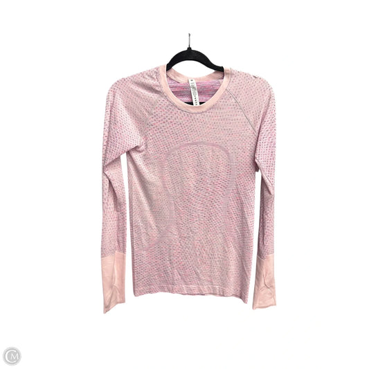 Athletic Top Long Sleeve Crewneck By Lululemon In Pink, Size: 6
