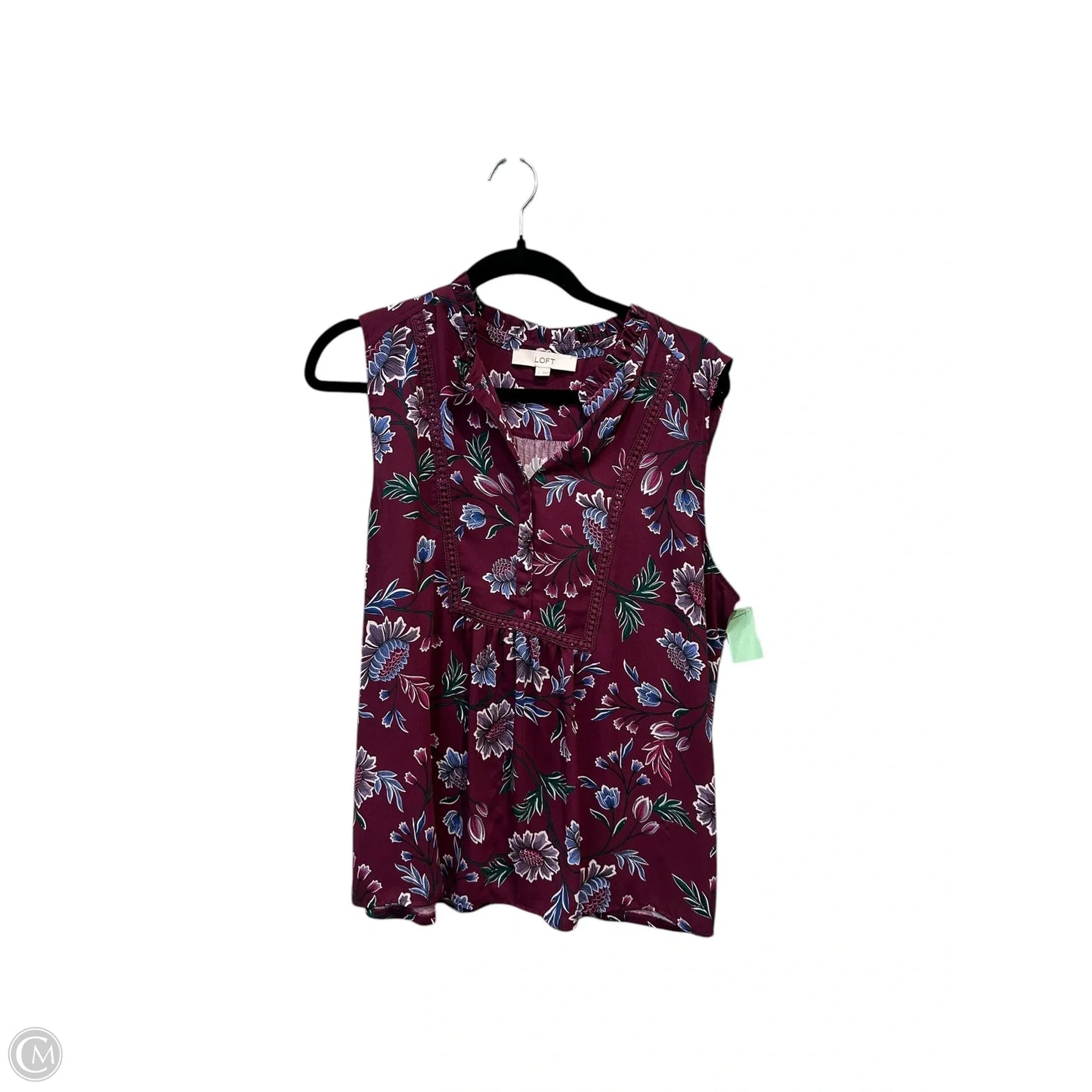 Top Sleeveless By Loft In Purple, Size: L