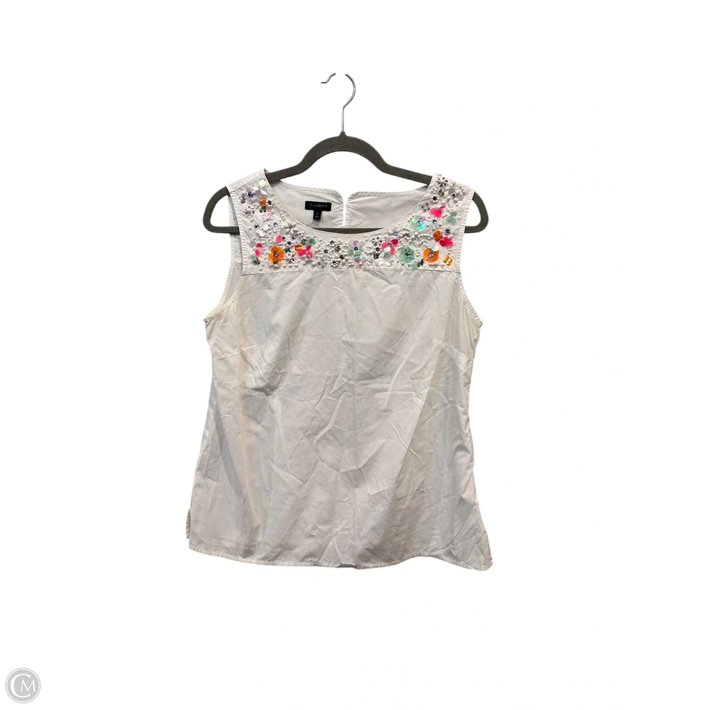 Top Sleeveless By Talbots In White, Size: S