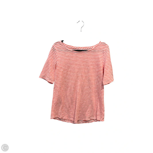 Top Short Sleeve By Talbots In Orange & White, Size: S