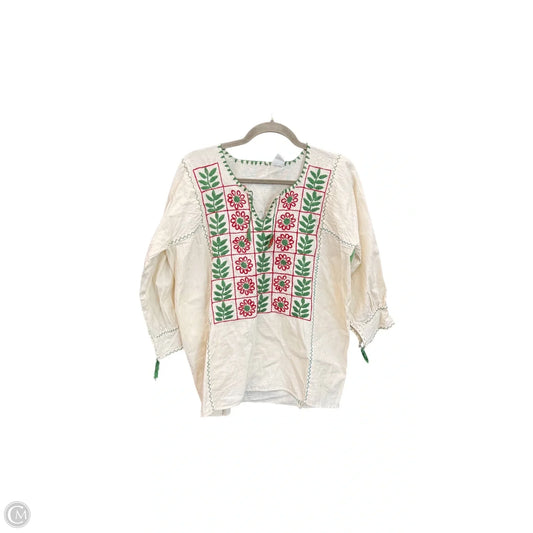 Top Long Sleeve By Clothes Mentor In Cream, Size: M