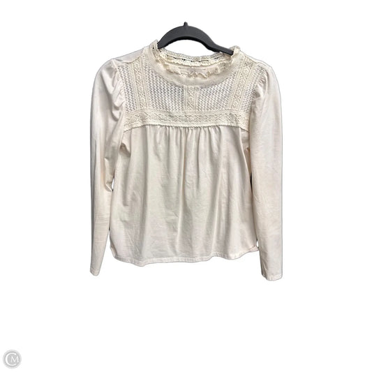 Top Long Sleeve By Loft In Cream, Size: Xs