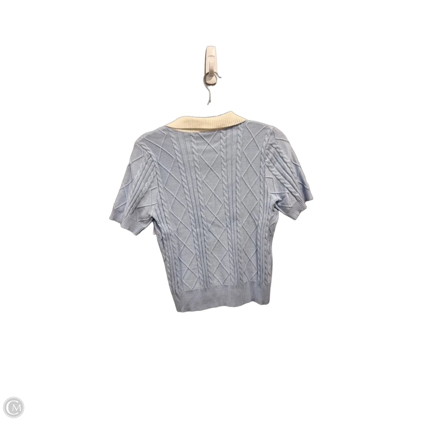 Blouse Short Sleeve By Love By Design In Blue & White, Size: M