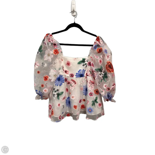 Top 3/4 Sleeve By Storia In White, Size: M