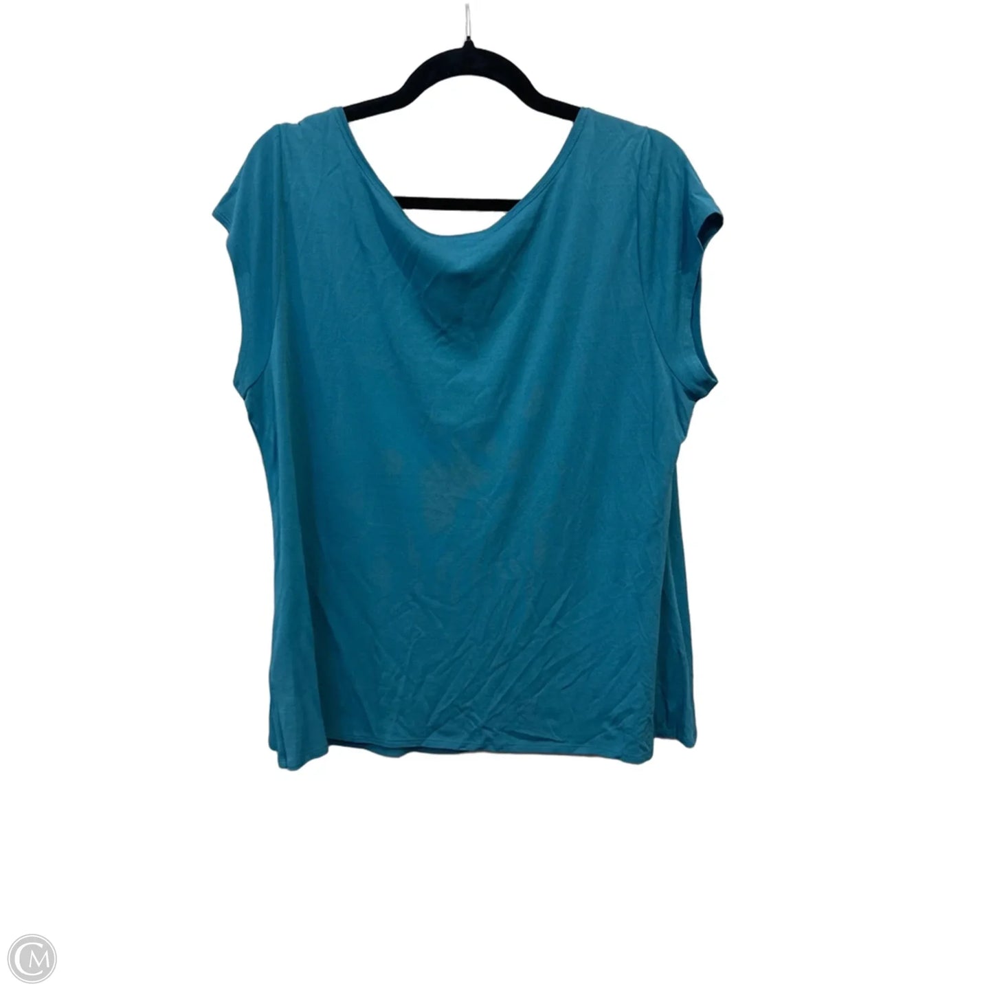 Top Short Sleeve By Eileen Fisher In Teal, Size: Xl