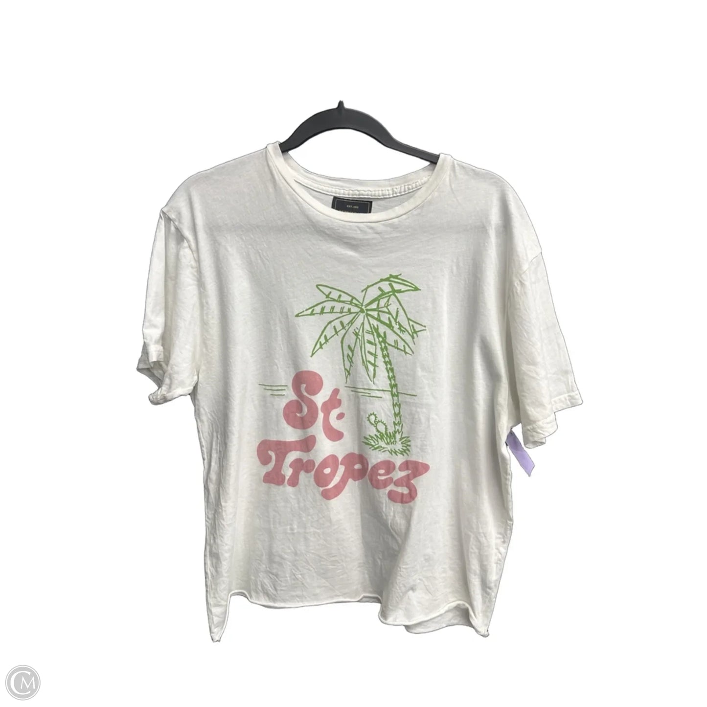 Top Short Sleeve By Clothes Mentor In White, Size: L