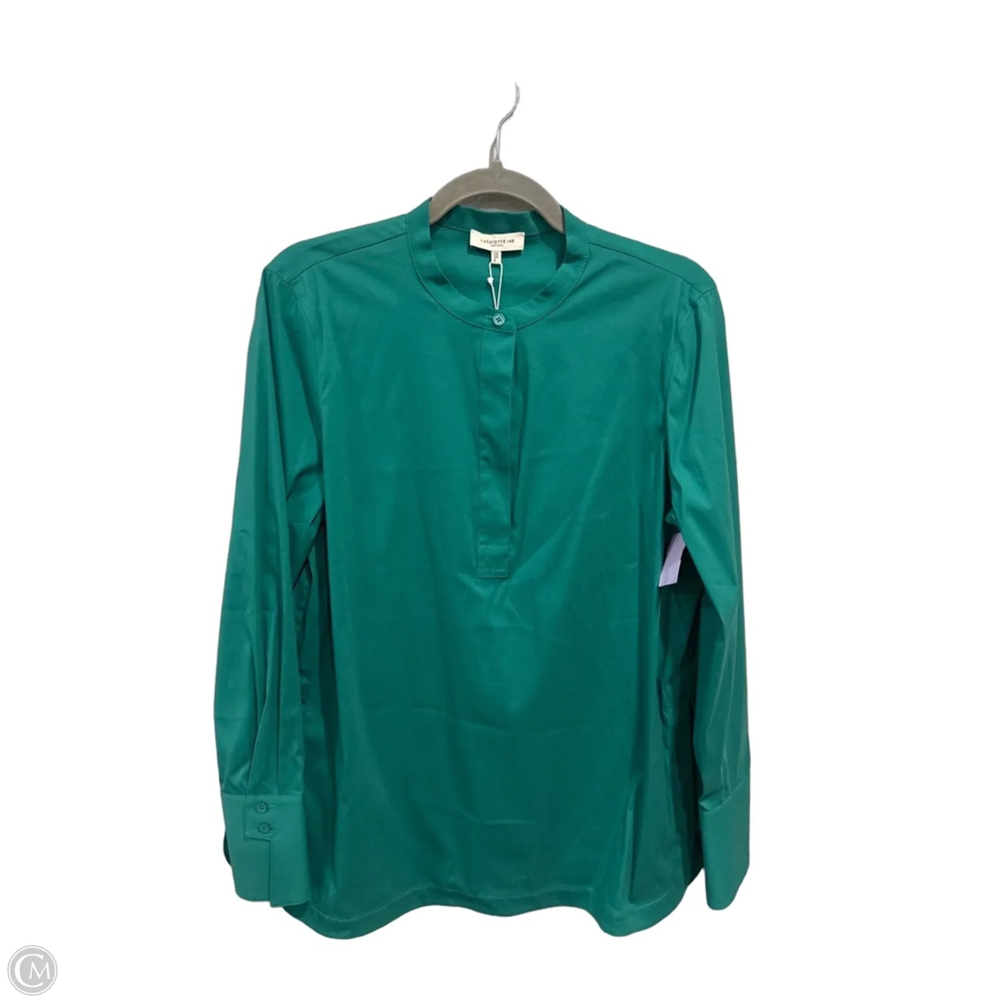 Top Long Sleeve Designer By Lafayette 148 In Green, Size: M