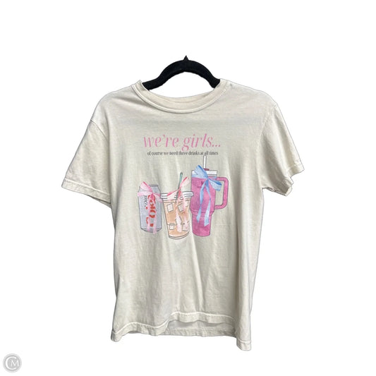 Top Short Sleeve By Comfort Colors In Cream, Size: S