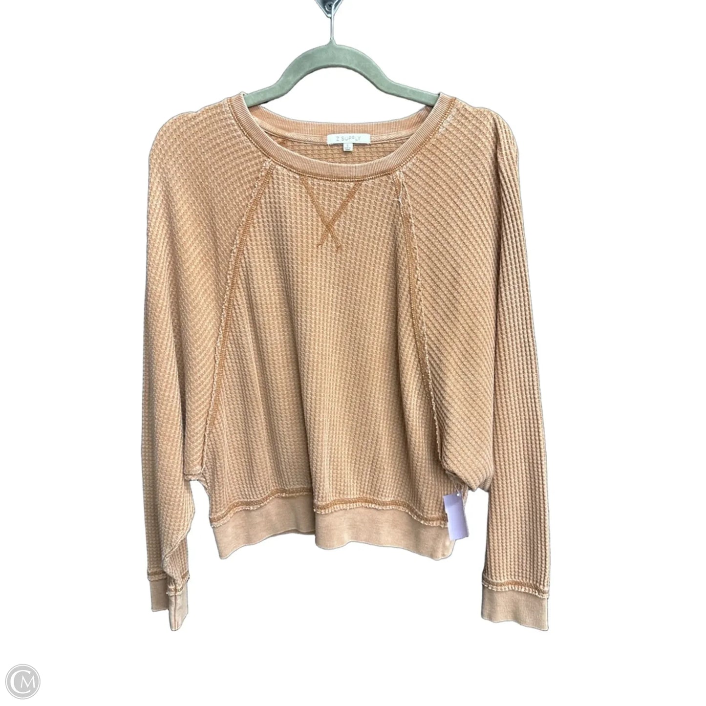 Top Long Sleeve By Z Supply In Brown, Size: S