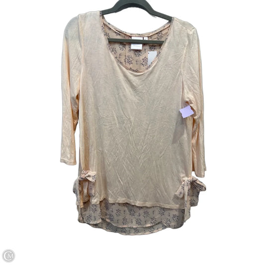 Top 3/4 Sleeve By Lc Lauren Conrad In Peach, Size: L