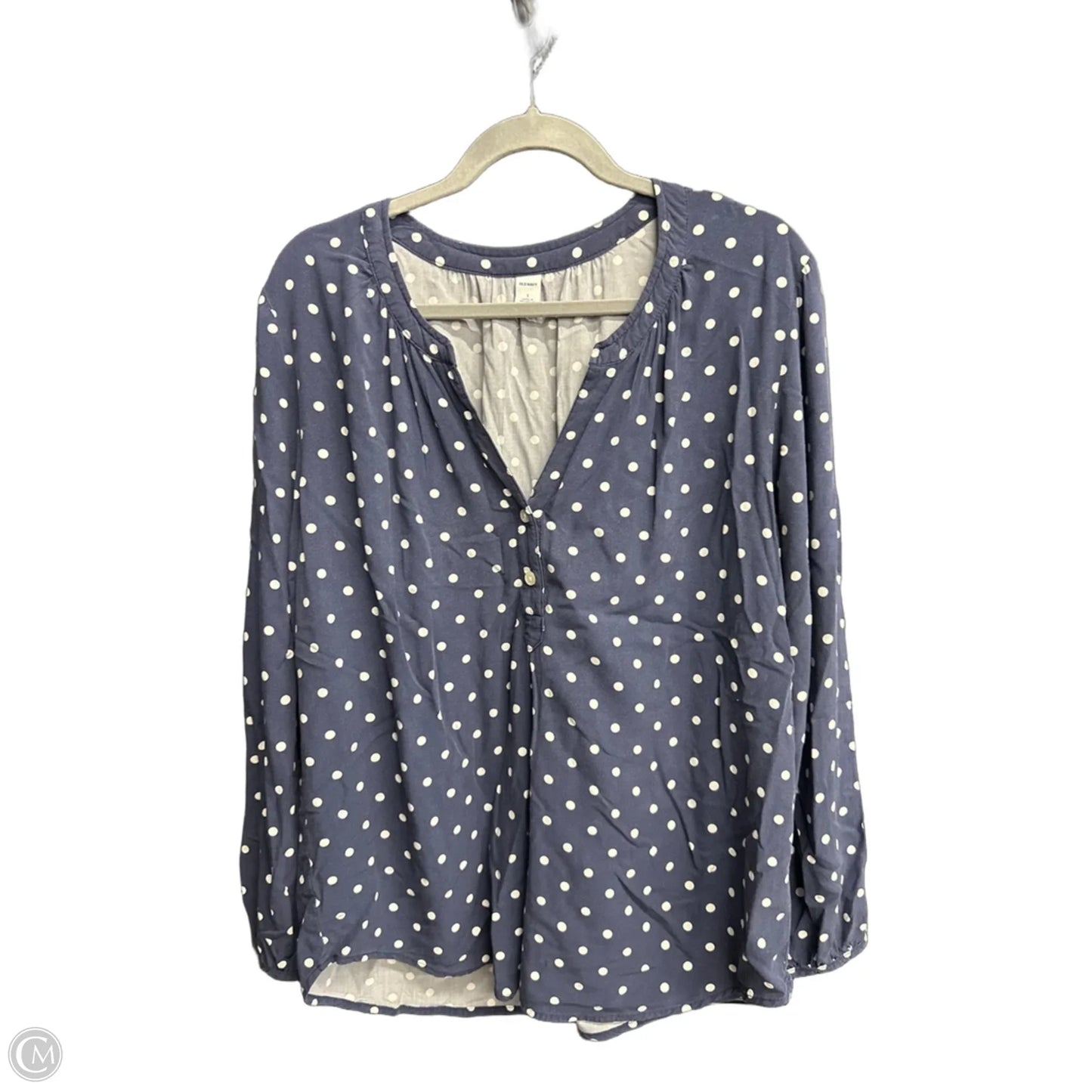 Top Long Sleeve By Old Navy In Polkadot Pattern, Size: L