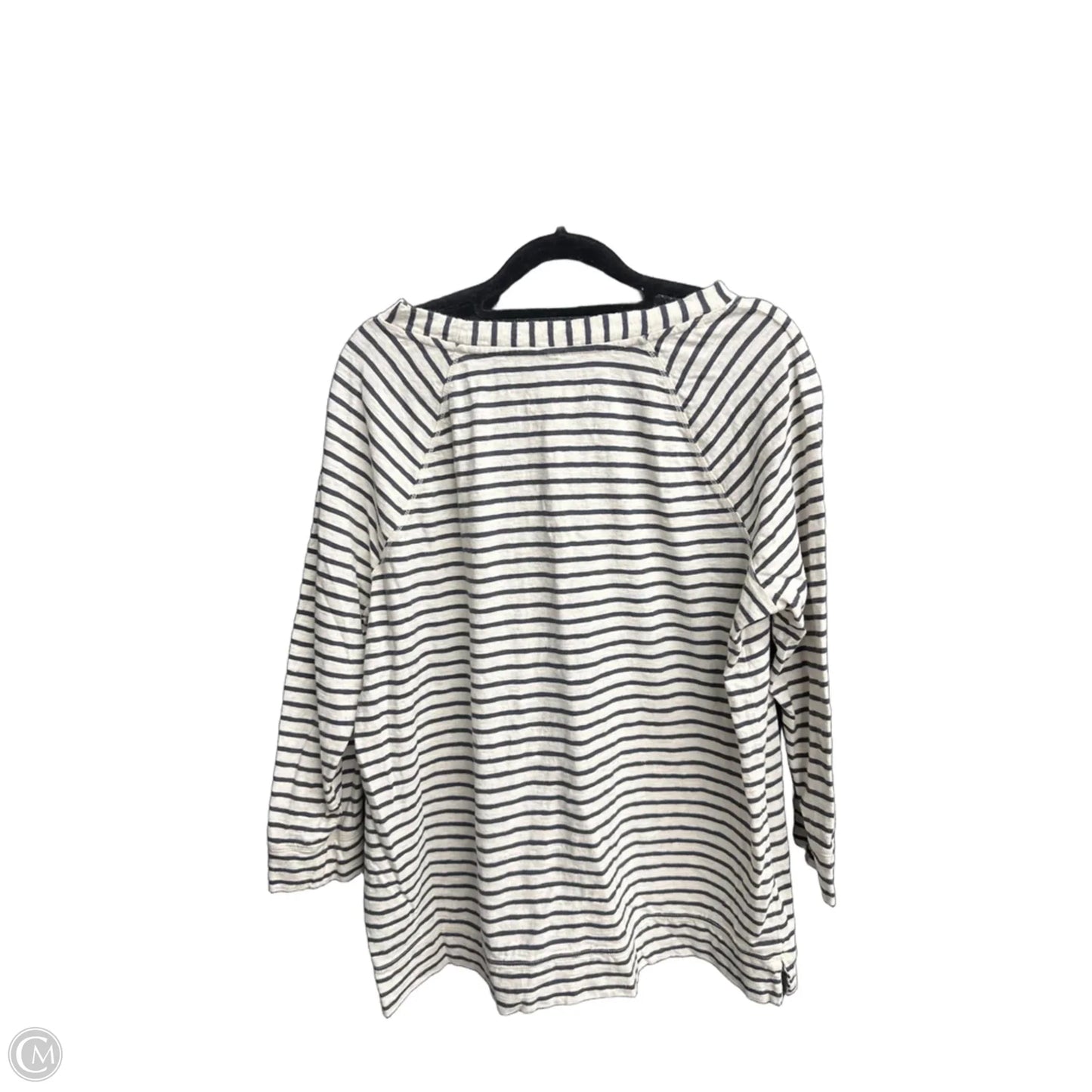 Top Long Sleeve By Lou And Grey In Striped Pattern, Size: L