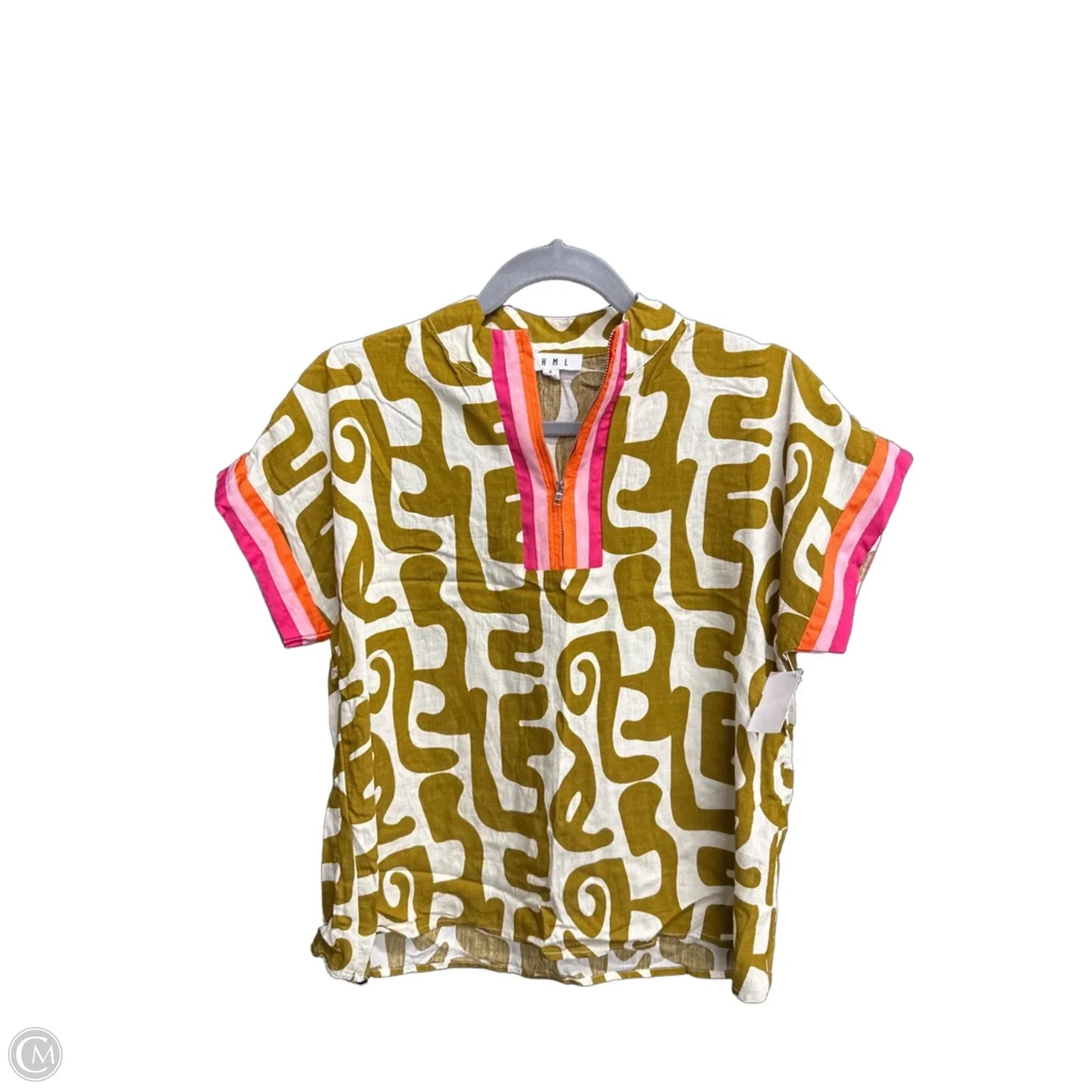 Top Short Sleeve By Thml In Brown, Size: S