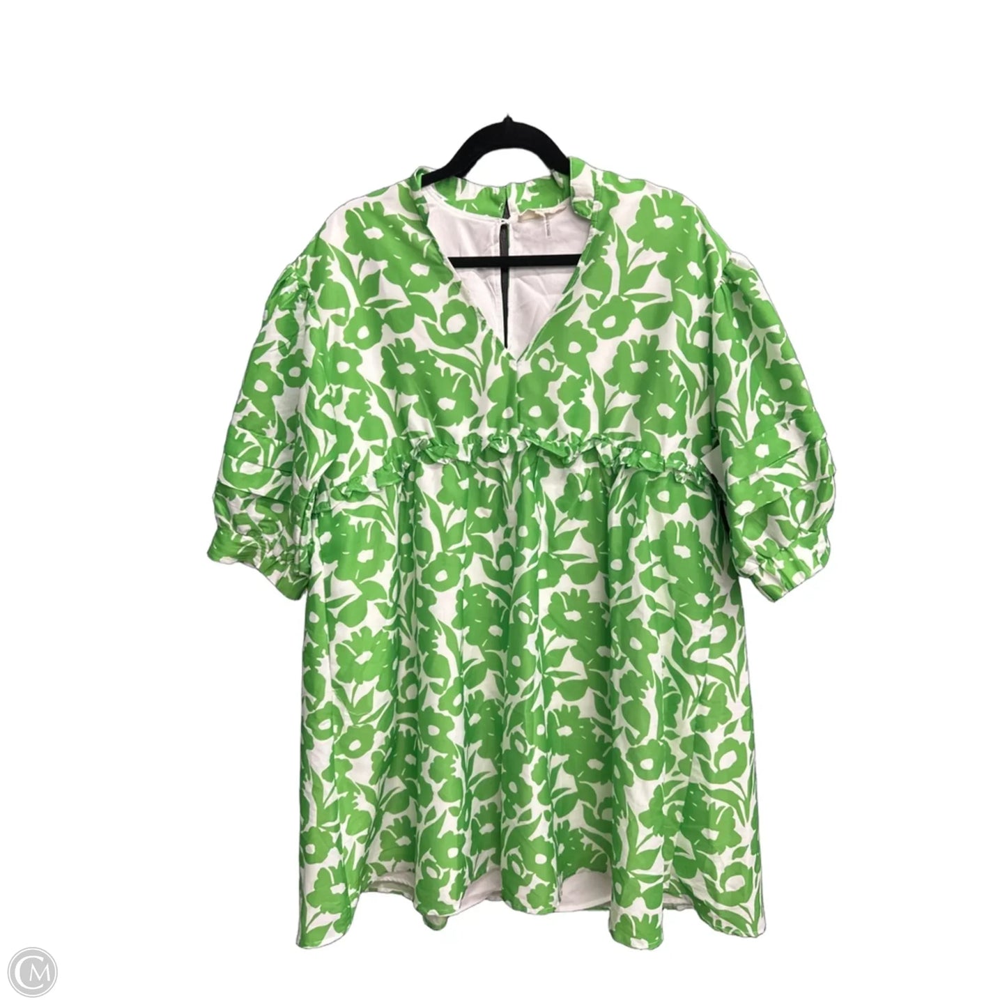 Dress Casual Midi By Entro In Green & White, Size: L