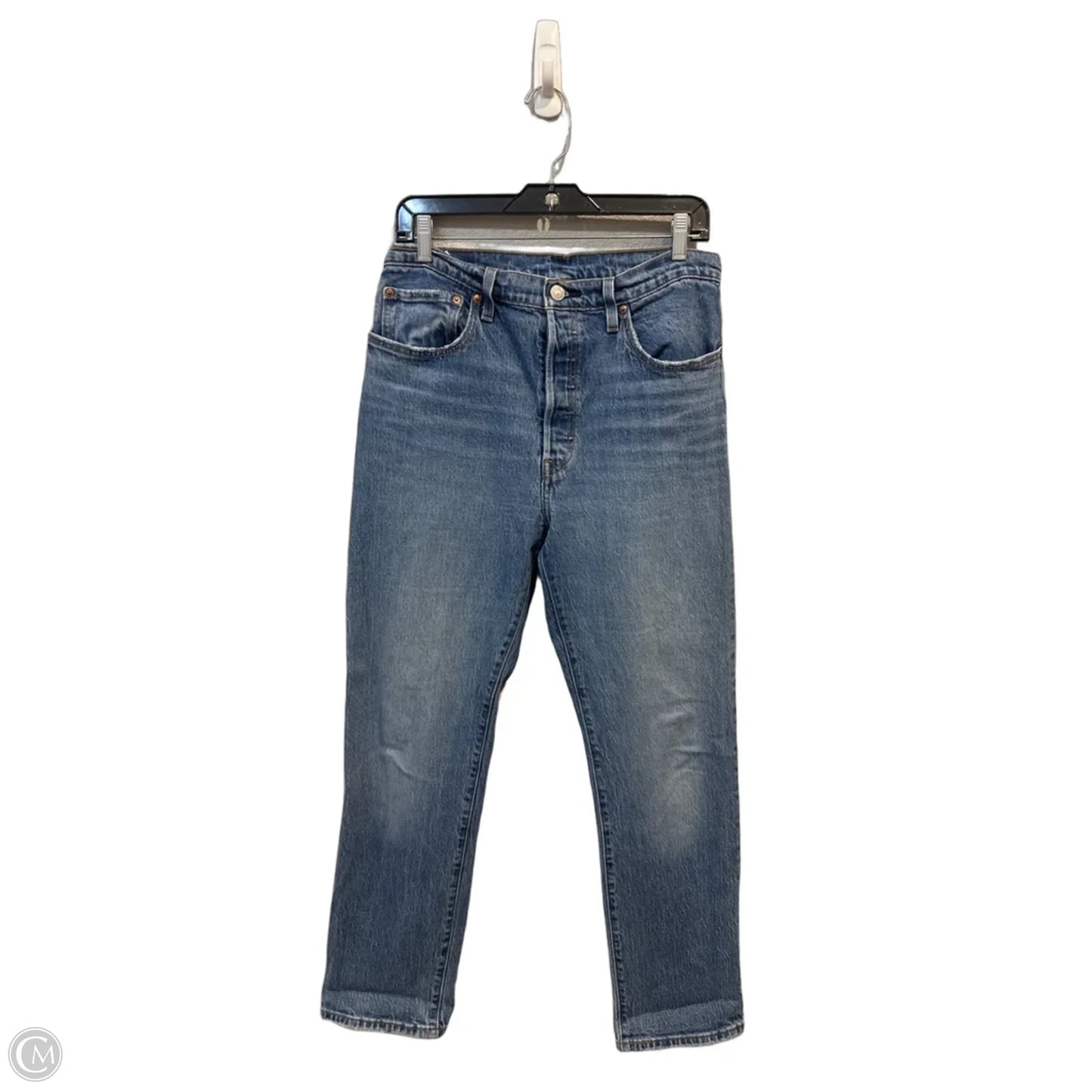 Jeans Straight By Levis In Blue Denim, Size: 12