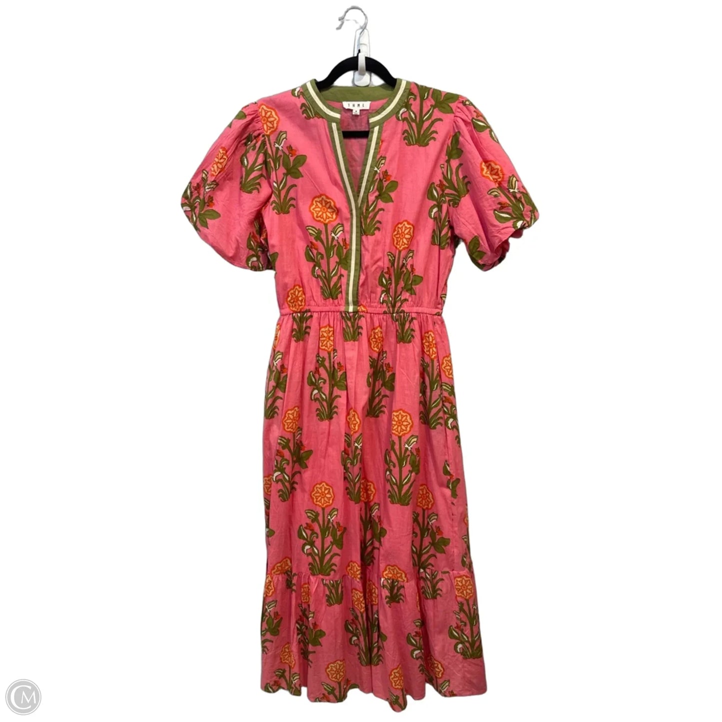 Dress Casual Maxi By Thml In Green & Pink, Size: M