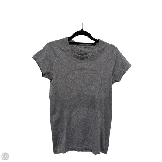 Athletic Top Short Sleeve By Lululemon In Grey, Size: M