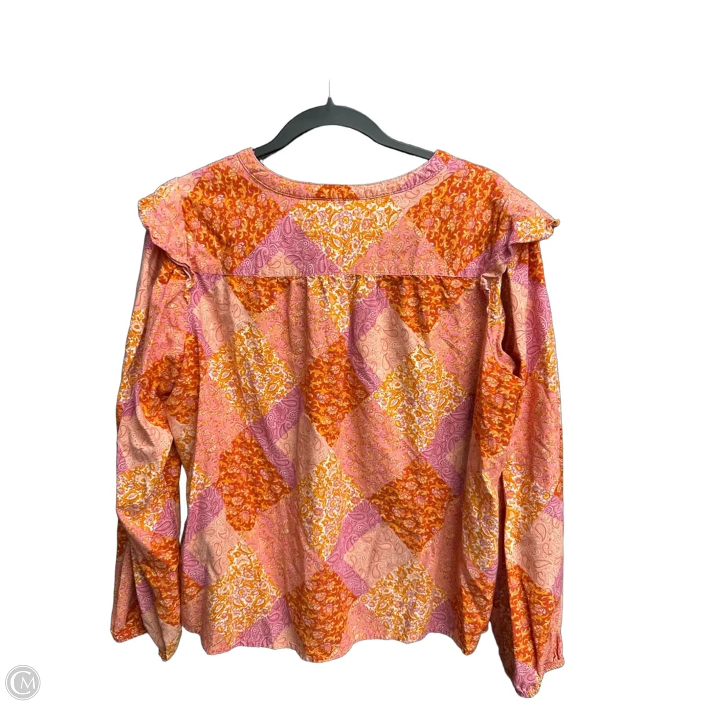 Top Long Sleeve By Time And Tru In Paisley Print, Size: Xl