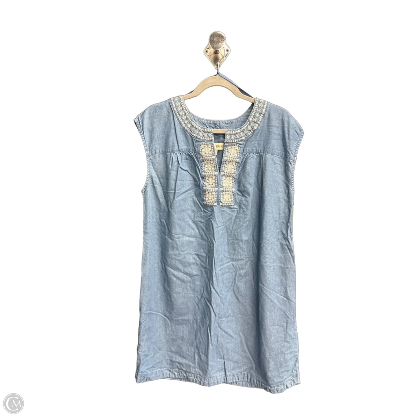 Dress Casual Midi By Knox Rose In Blue Denim, Size: L
