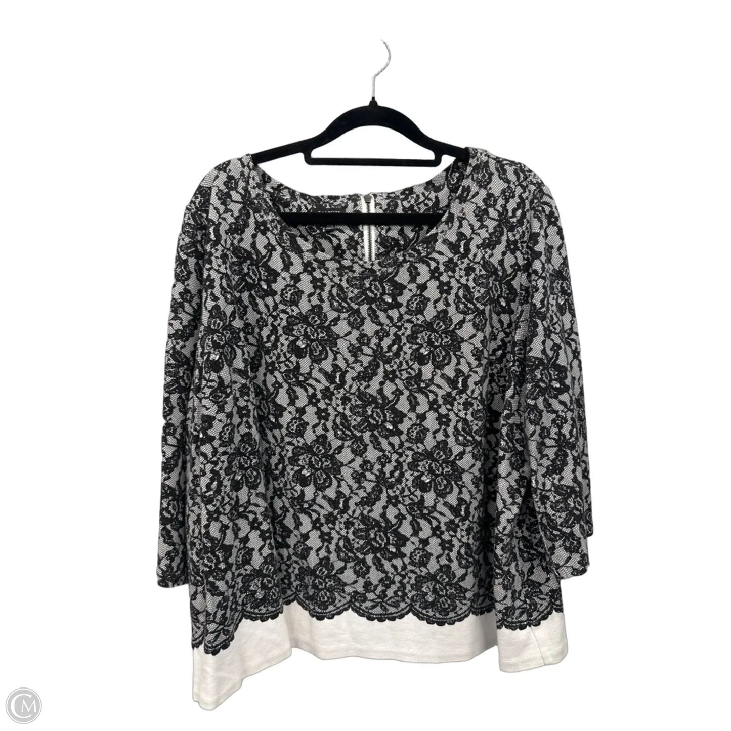 Top Long Sleeve By Talbots In Black & White, Size: 2x
