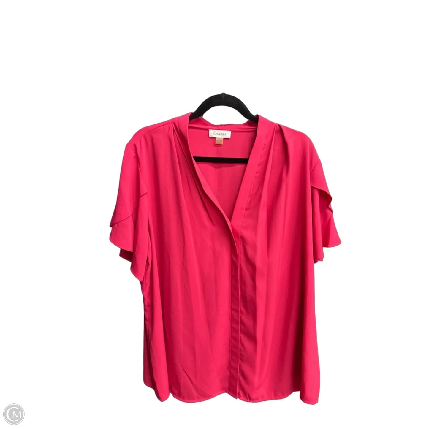 Top Short Sleeve By Calvin Klein In Pink, Size: Xl