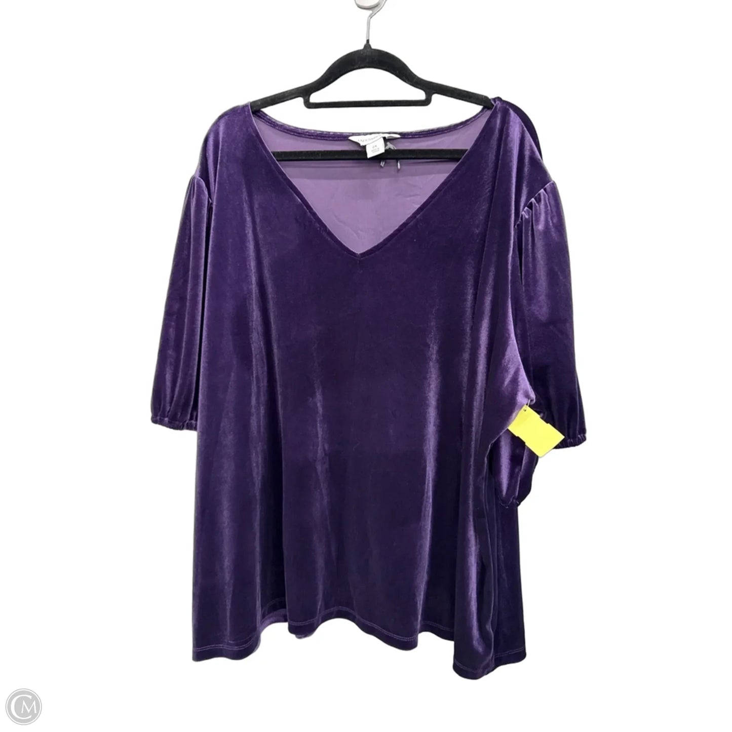 Top Short Sleeve By Liz Claiborne In Purple, Size: 2x