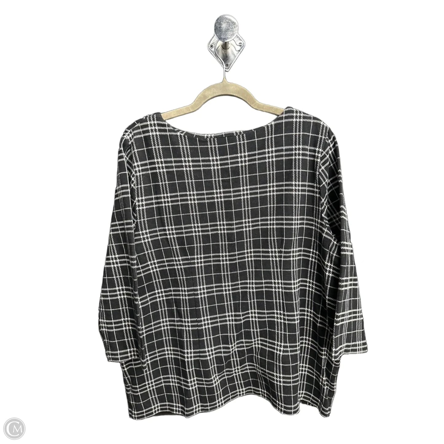 Top Long Sleeve By Talbots In Plaid Pattern, Size: Xl