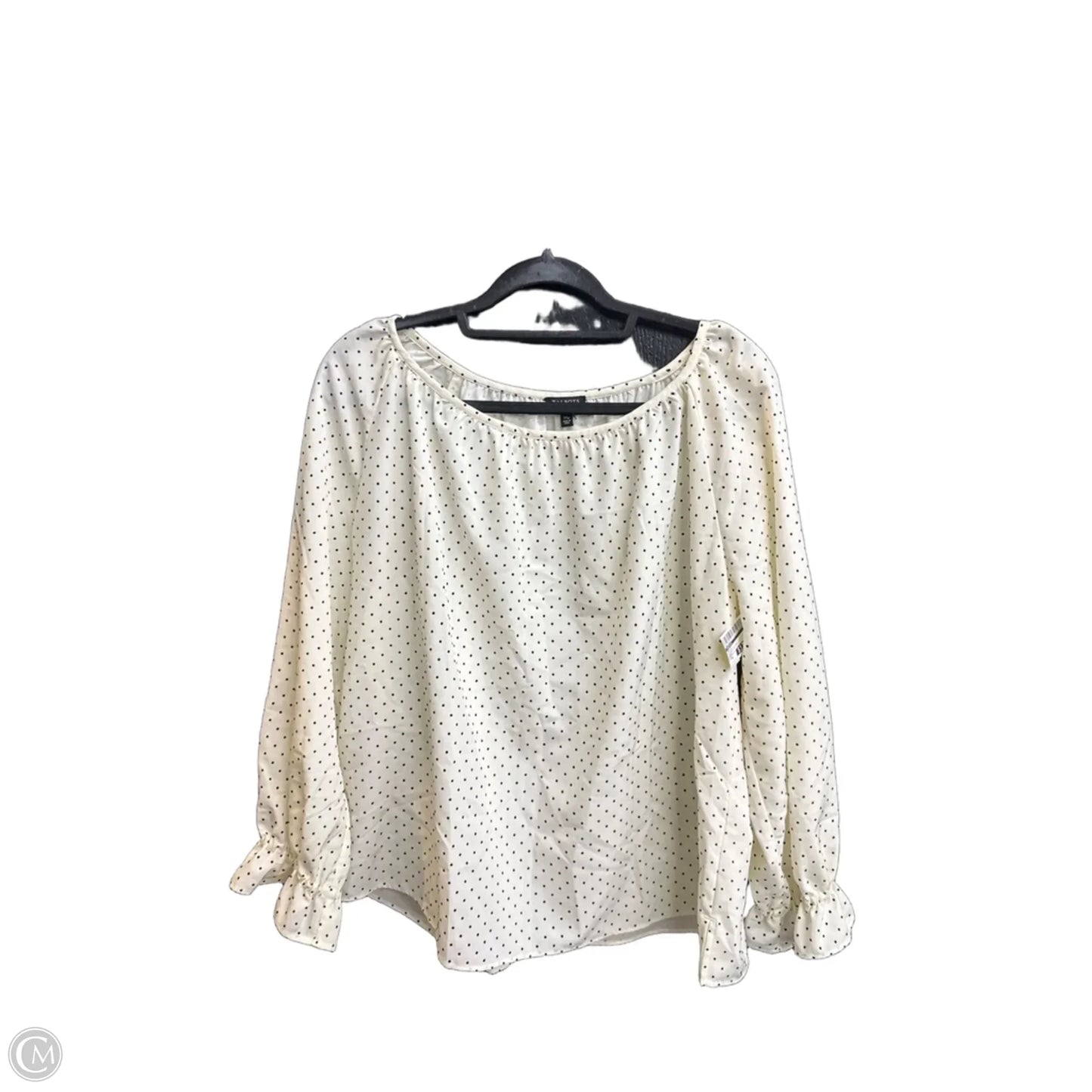 Top Long Sleeve By Talbots In Polkadot Pattern, Size: Xl
