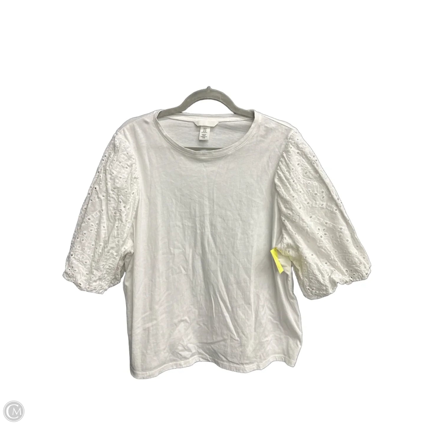 Top 3/4 Sleeve By H&m In White, Size: Xl