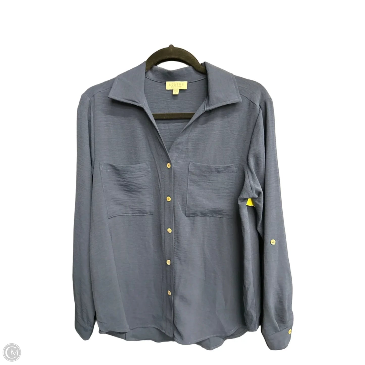 Top Long Sleeve By Chenault In Navy, Size: S