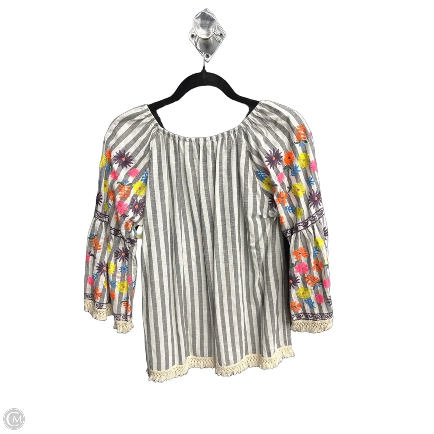 Top Long Sleeve By Ali Miles In Striped Pattern, Size: S