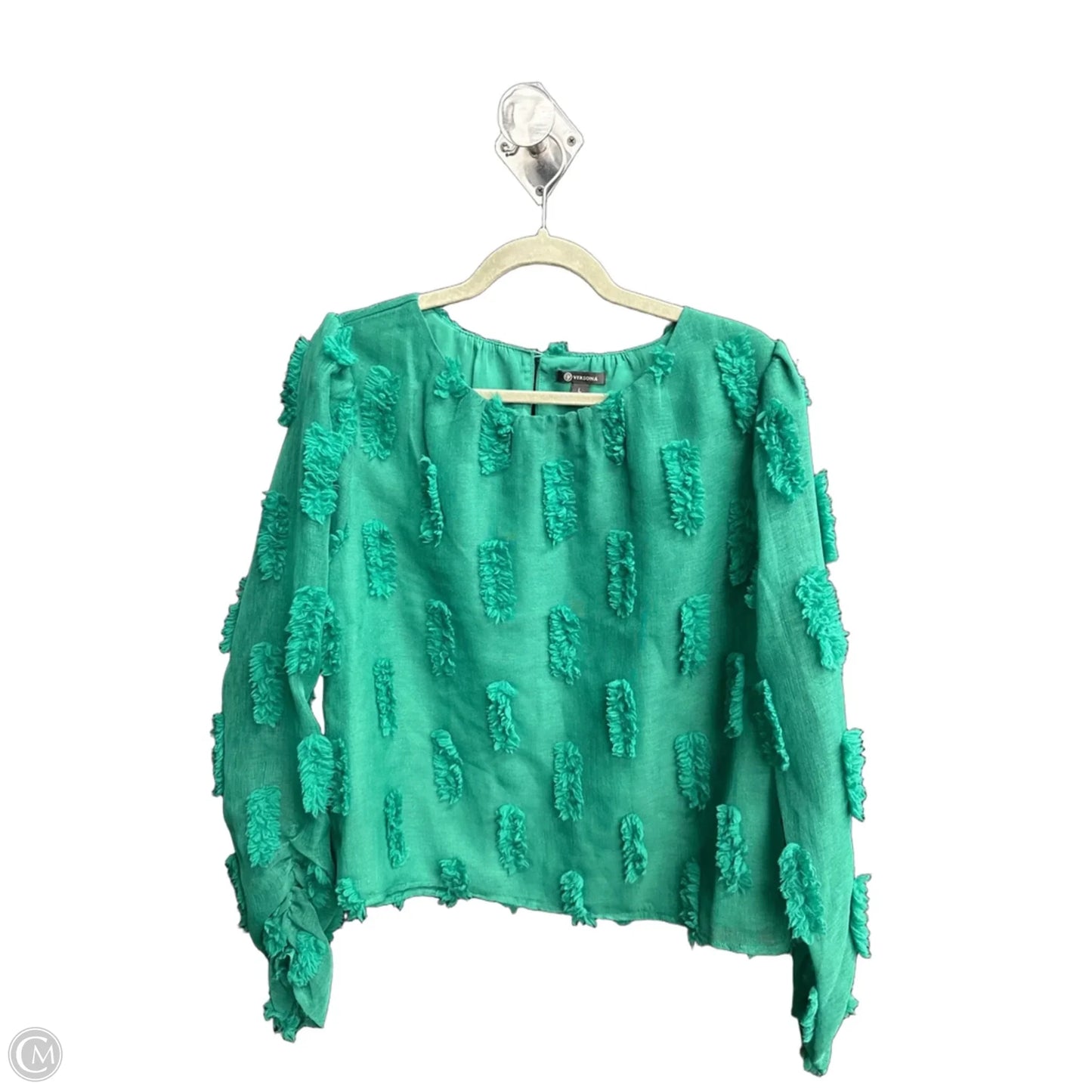 Top Long Sleeve By Versona In Green, Size: L