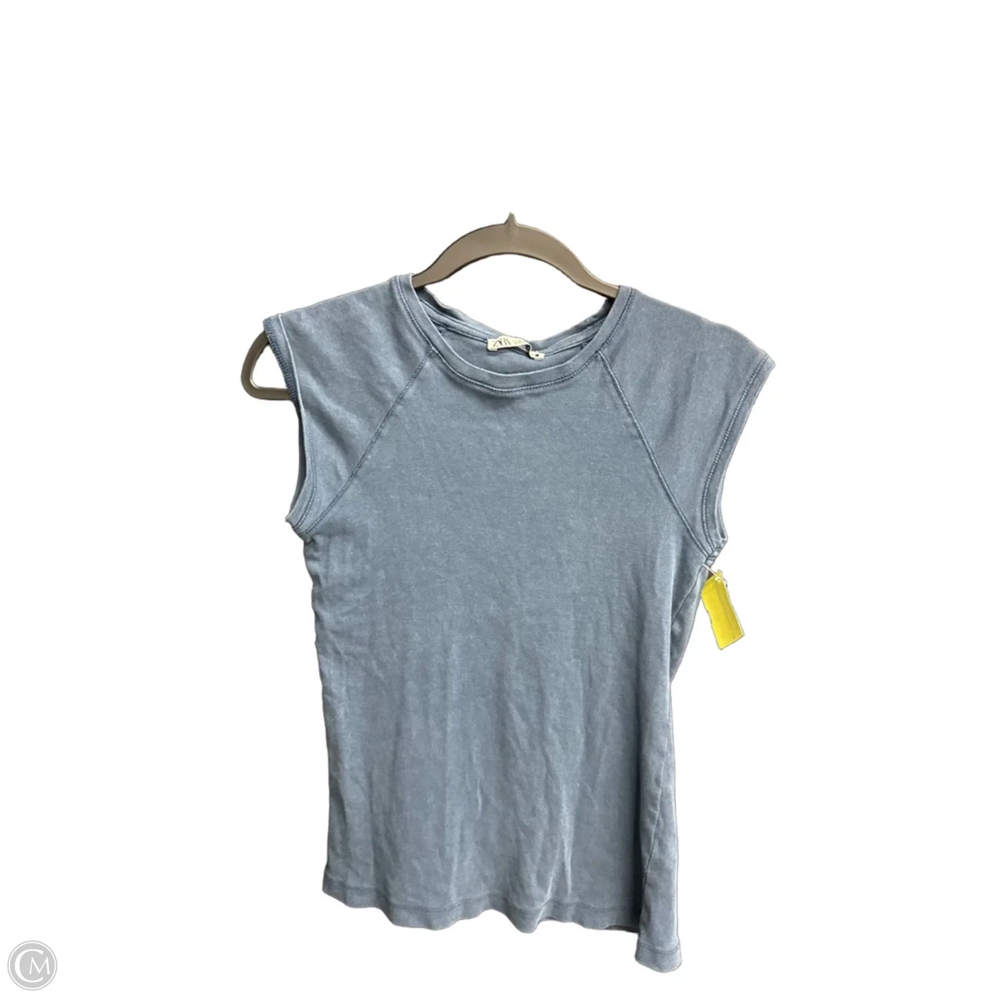 Top Sleeveless By Zara In Blue, Size: S