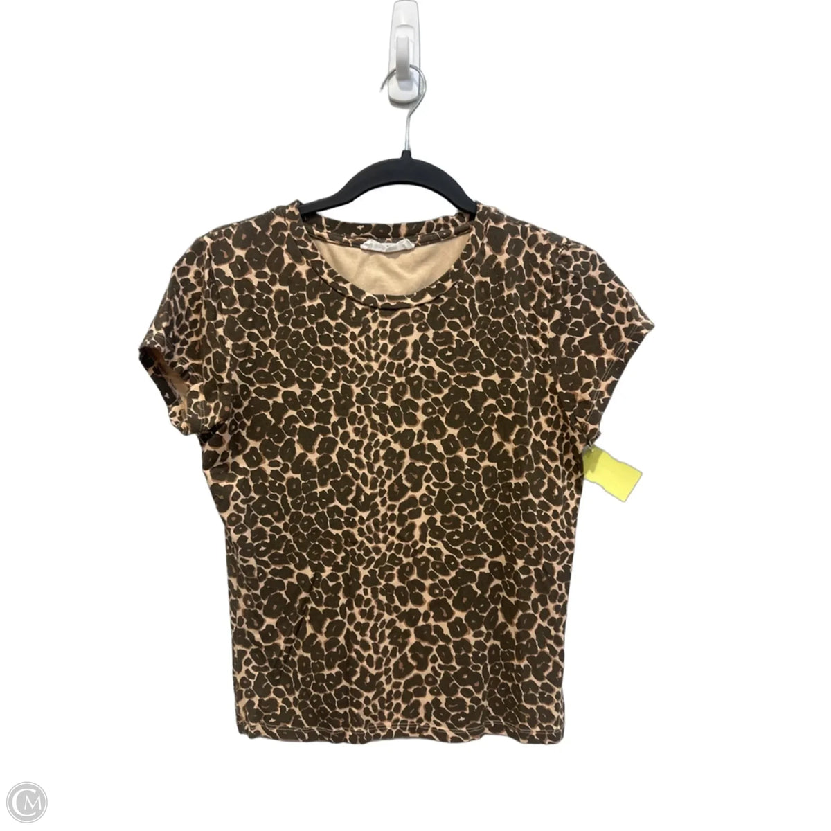 Top Short Sleeve Basic By Cotton On In Leopard Print, Size: L