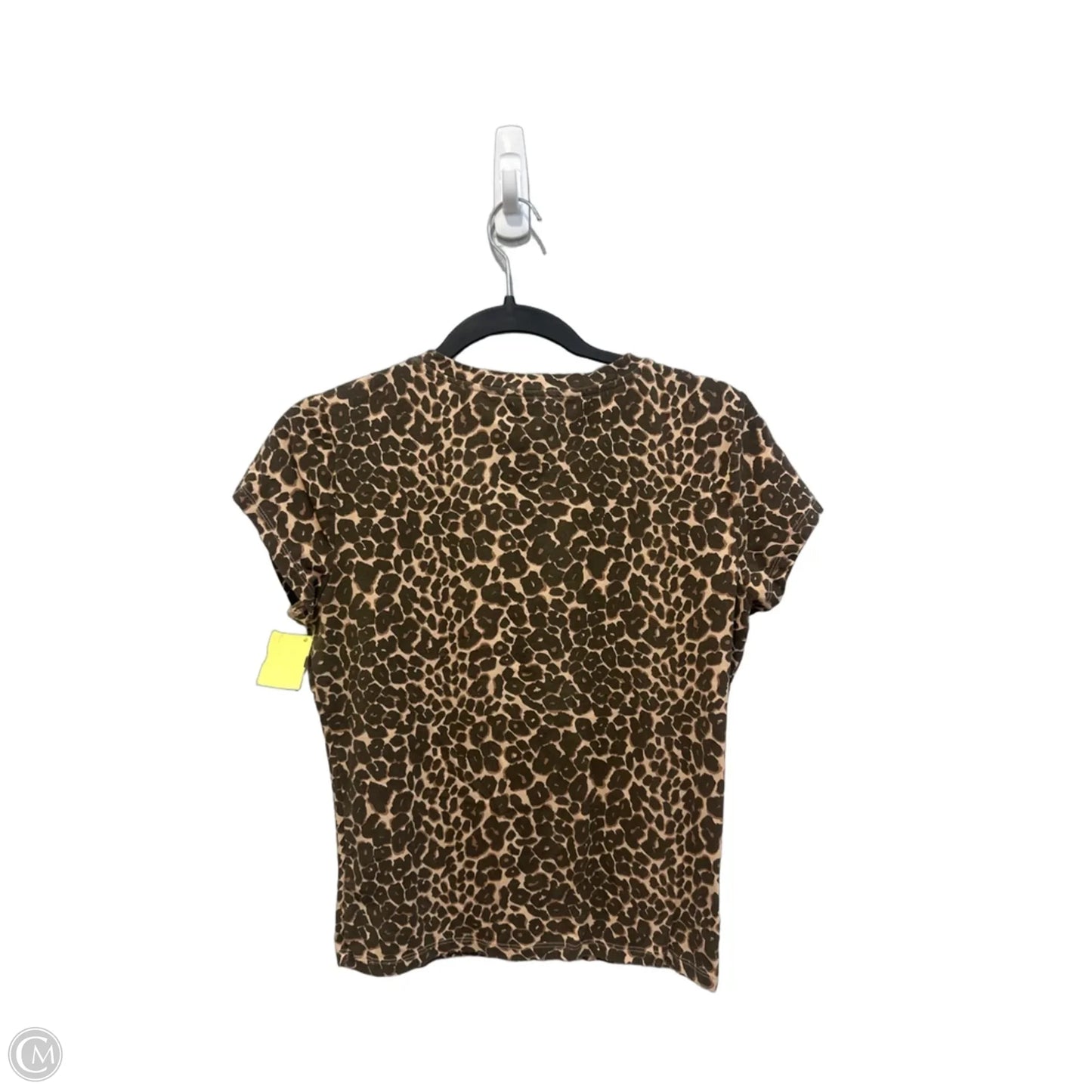 Top Short Sleeve Basic By Cotton On In Leopard Print, Size: L