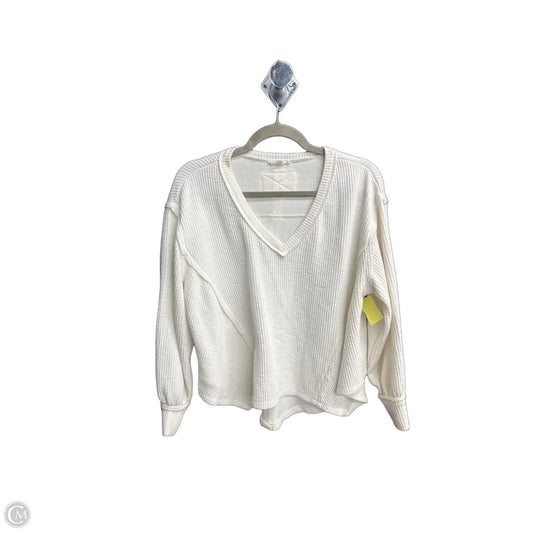 Top Long Sleeve By Blu Pepper In White, Size: M