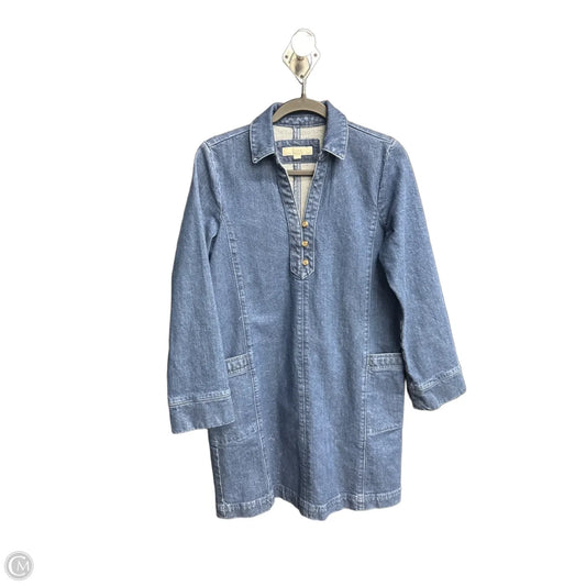 Dress Casual Midi By Loft In Blue Denim, Size: S