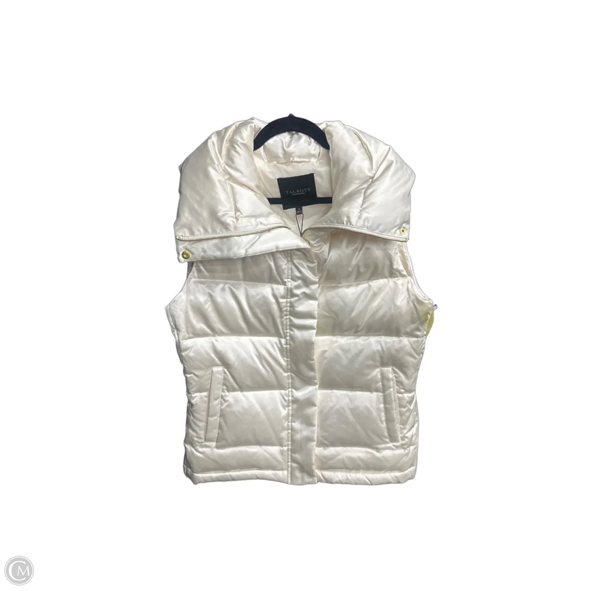 Vest Puffer & Quilted By Talbots In White, Size: M