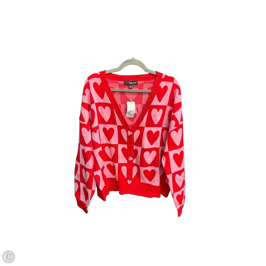 Cardigan By 32 Degrees In Pink & Red, Size: 2x