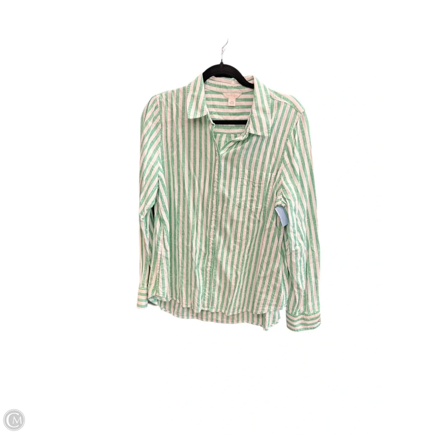 Top Long Sleeve By Caslon In Striped Pattern, Size: L