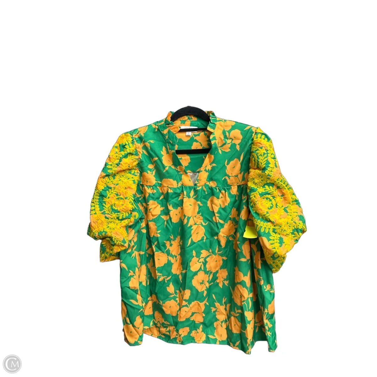 Top Short Sleeve By Umgee In Green & Yellow, Size: M – Clothes Mentor