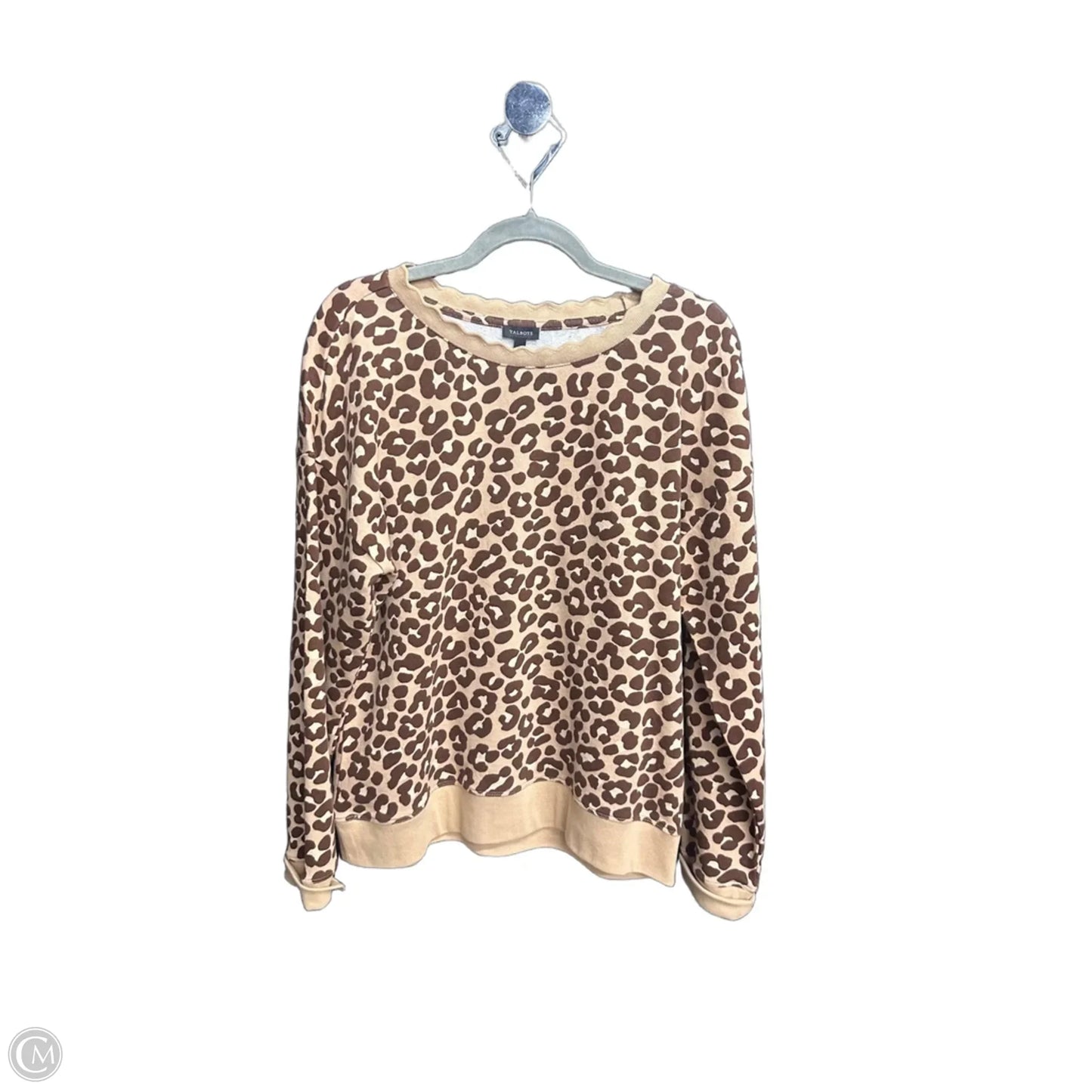 Top Long Sleeve By Talbots In Leopard Print, Size: L