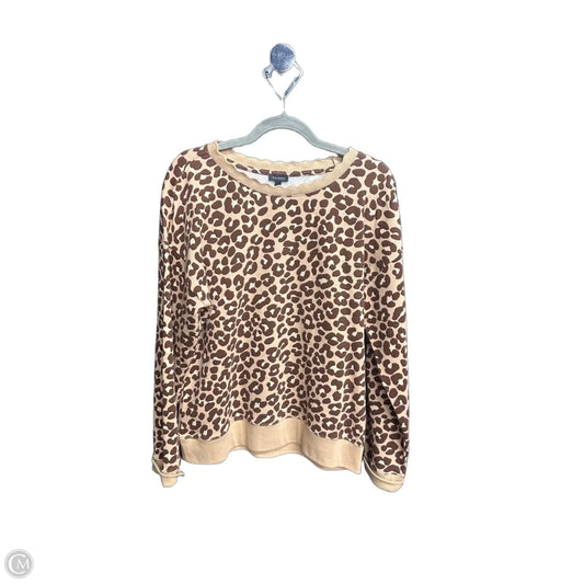 Top Long Sleeve By Talbots In Leopard Print, Size: L