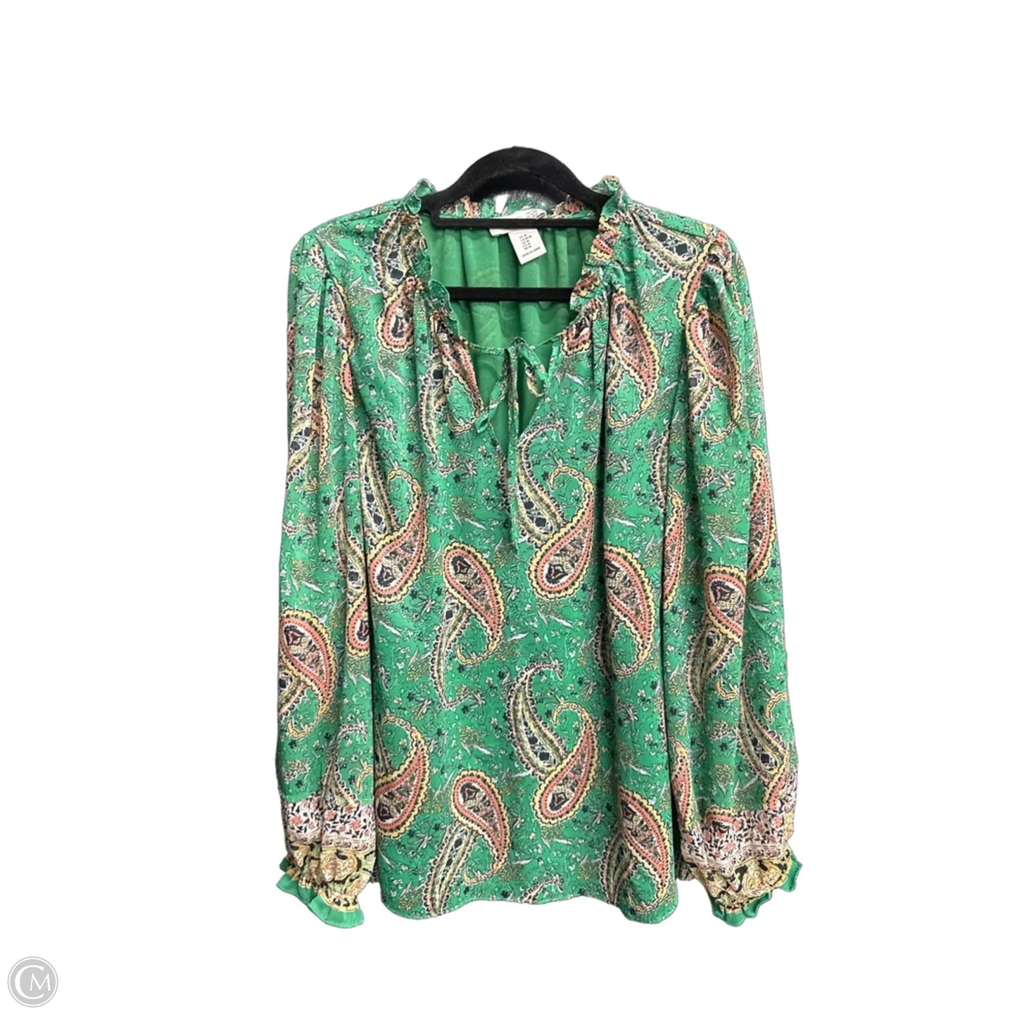 Top Long Sleeve By Rachel Zoe In Paisley Print, Size: M