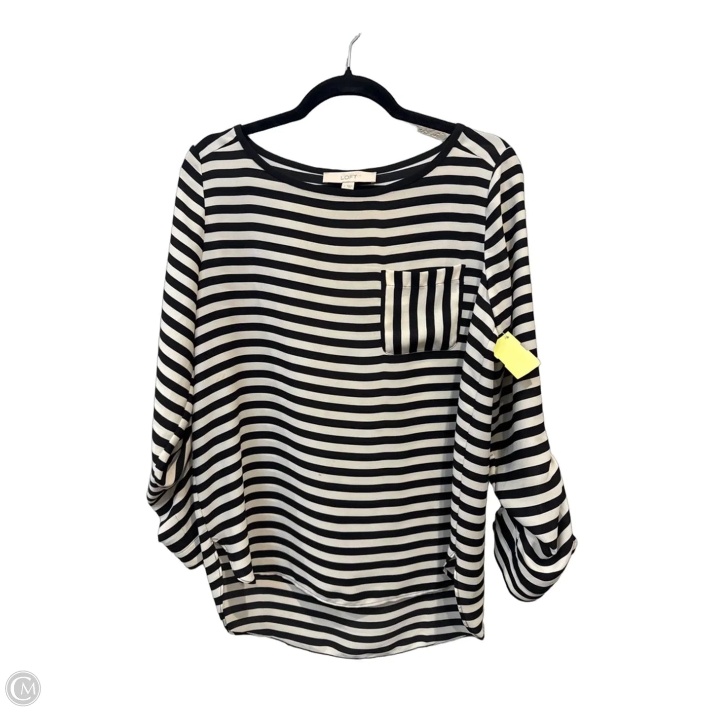 Top Long Sleeve By Loft In Striped Pattern, Size: S