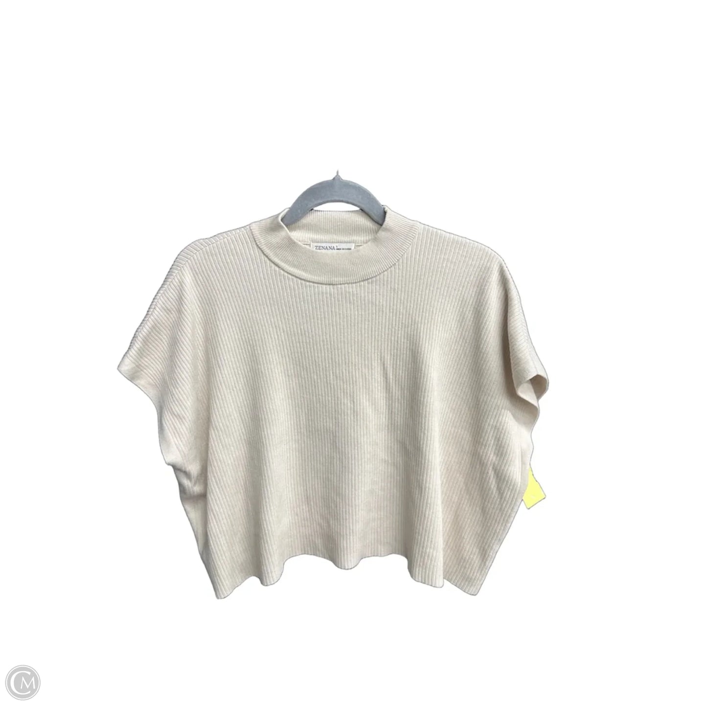Sweater Short Sleeve By Zenana In Cream, Size: S
