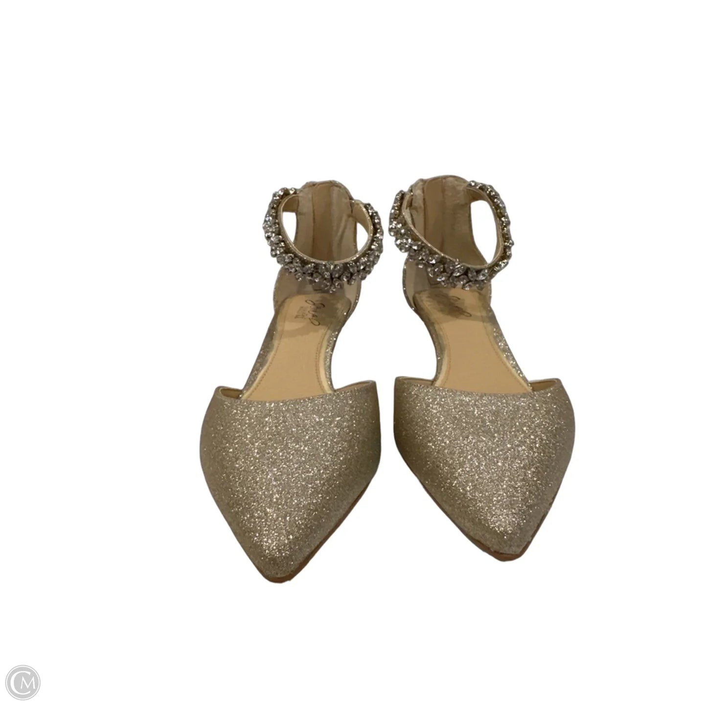 Shoes Heels Kitten By Badgley Mischka In Cream & Silver, Size: 9.5