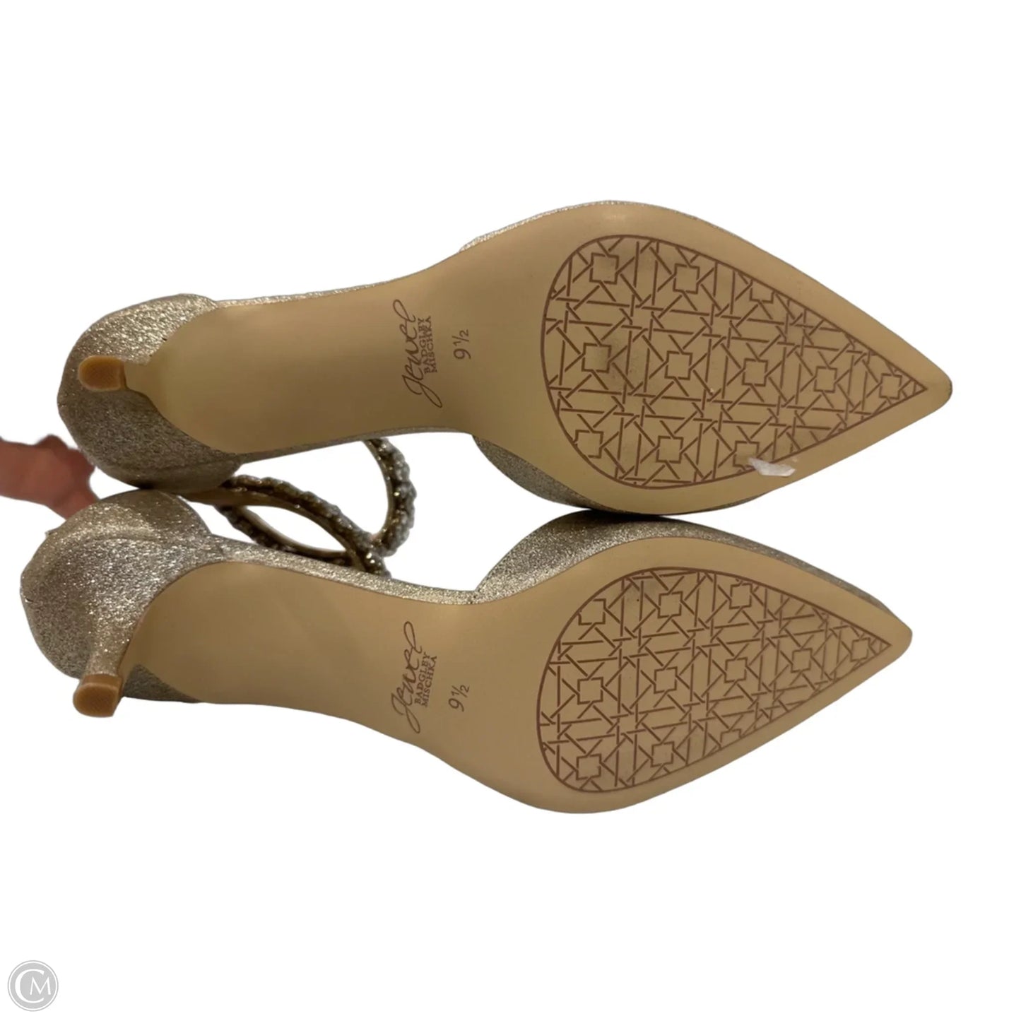 Shoes Heels Kitten By Badgley Mischka In Cream & Silver, Size: 9.5